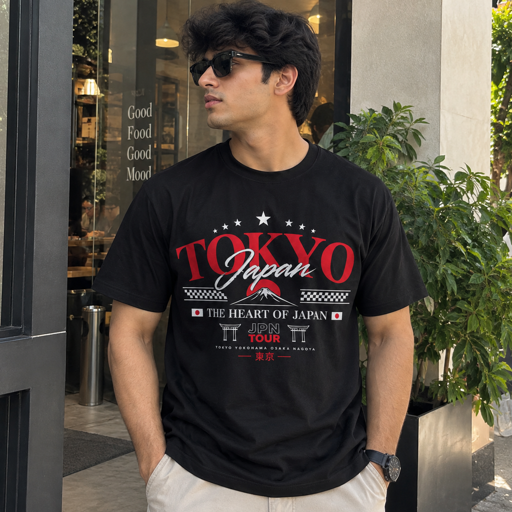 Tokyo Japan Tour Graphic T-Shirt – Black