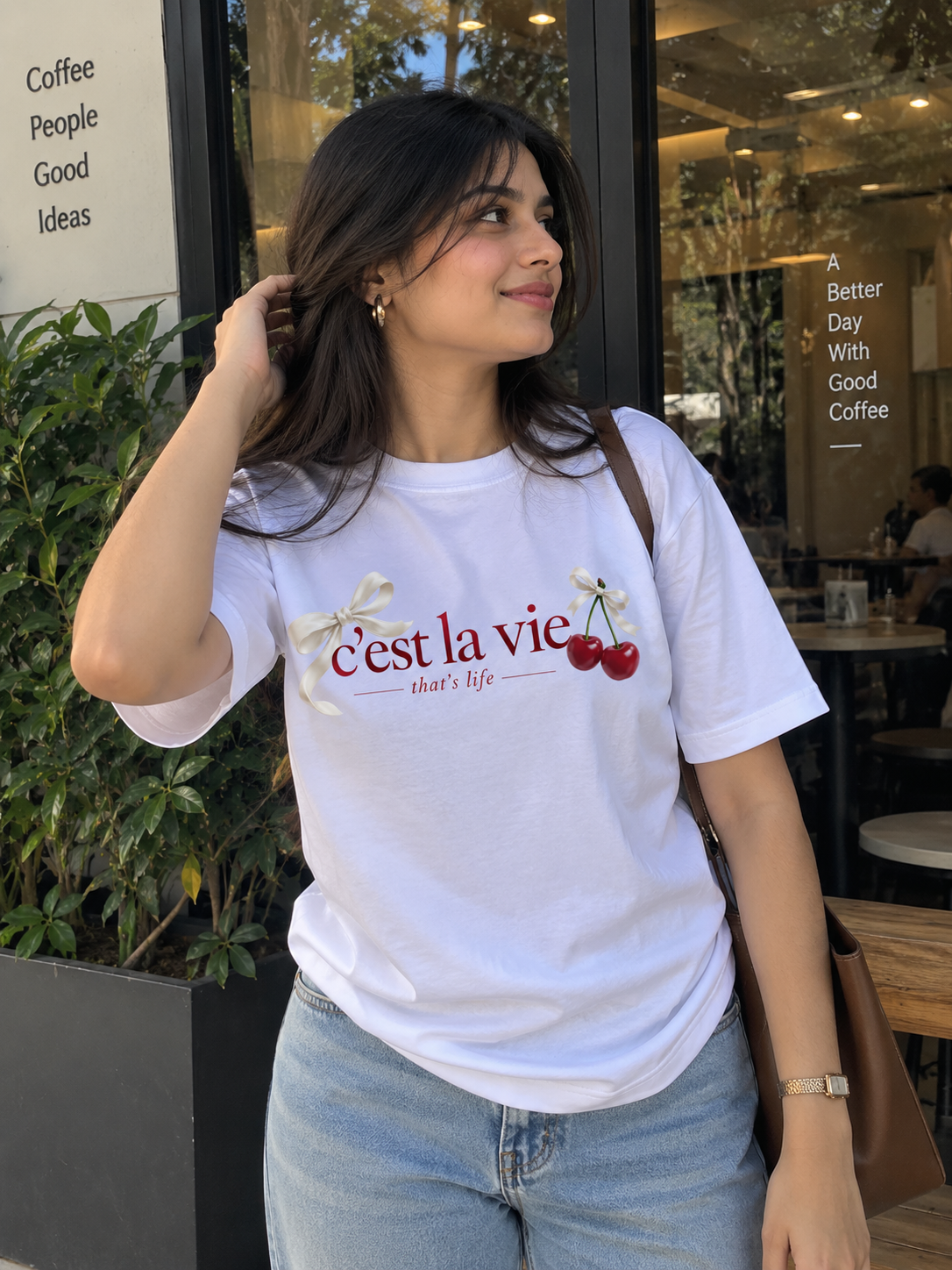 C’est La Vie Cherry Graphic T-Shirt