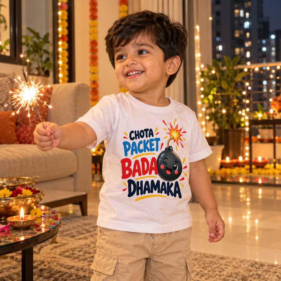 Chota Packet Bada Dhamaka  Festive Kids T-Shirt