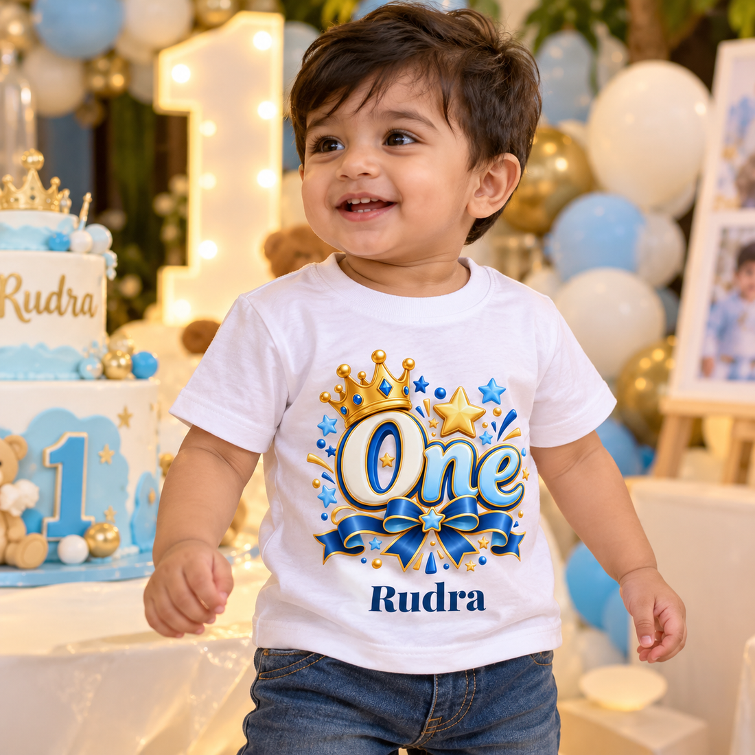 Royal One Birthday Personalized Crown Tshirt