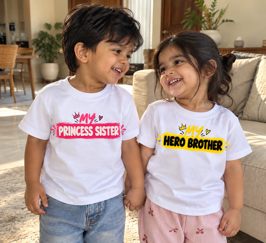 MY HERO BROTHER & MY PRINCESS SISTER MATCHING T-SHIRT COMBO