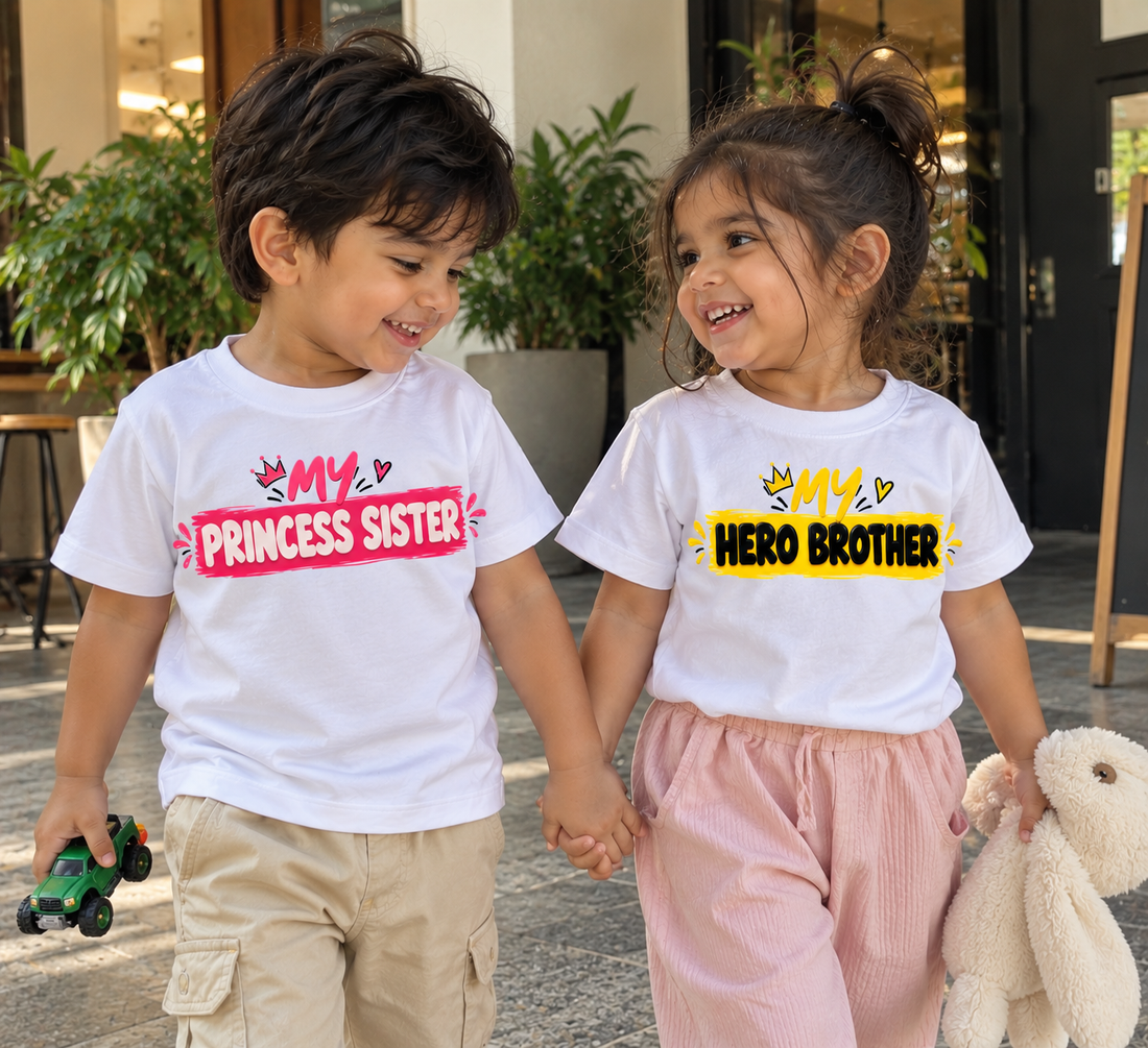 MY HERO BROTHER & MY PRINCESS SISTER MATCHING T-SHIRT COMBO