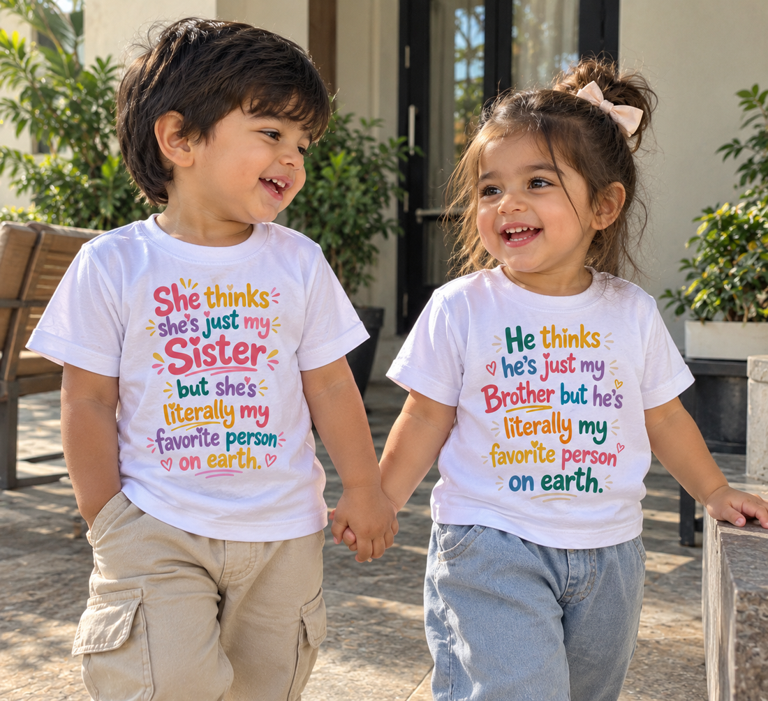 MY FAVORITE PERSON BROTHER & SISTER MATCHING T-SHIRT COMBO – WHITE