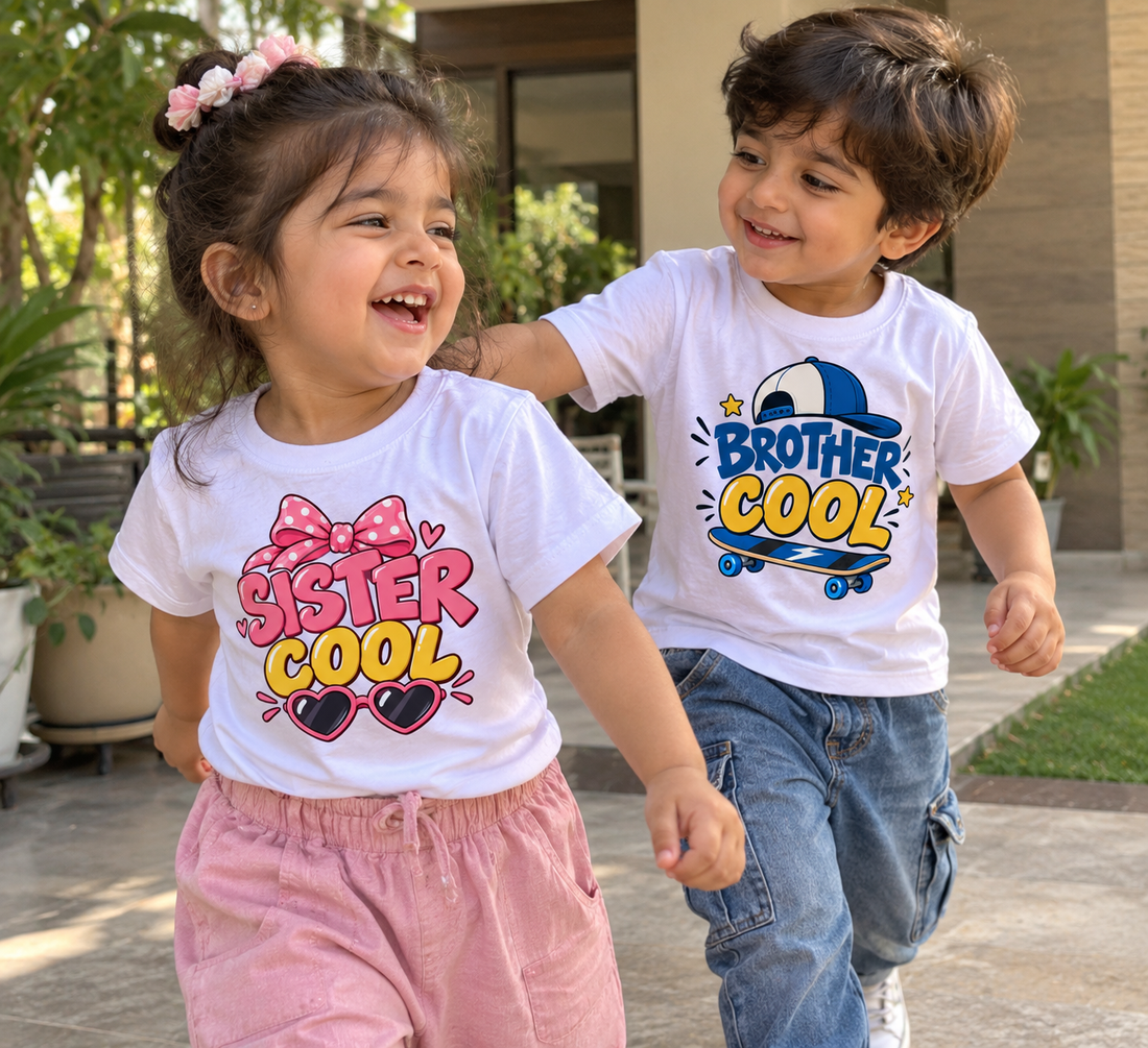 BROTHER COOL & SISTER COOL – MATCHING SIBLING T-SHIRT COMBO