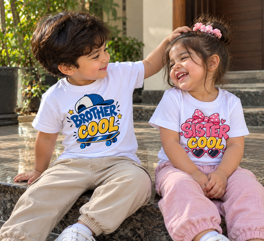 BROTHER COOL & SISTER COOL – MATCHING SIBLING T-SHIRT COMBO