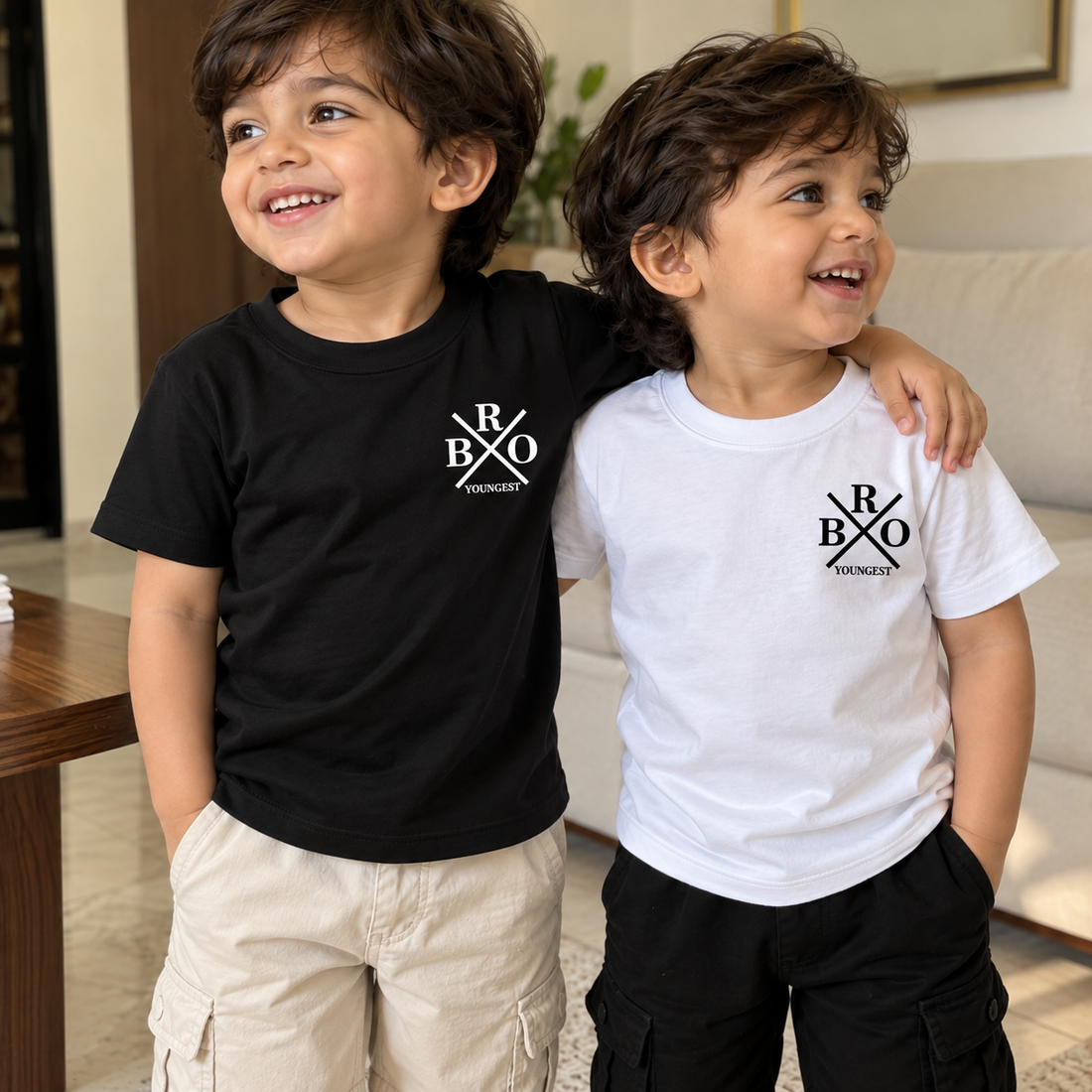YOUNGEST SIBLING DUO T-SHIRT COMBO – BLACK & WHITE