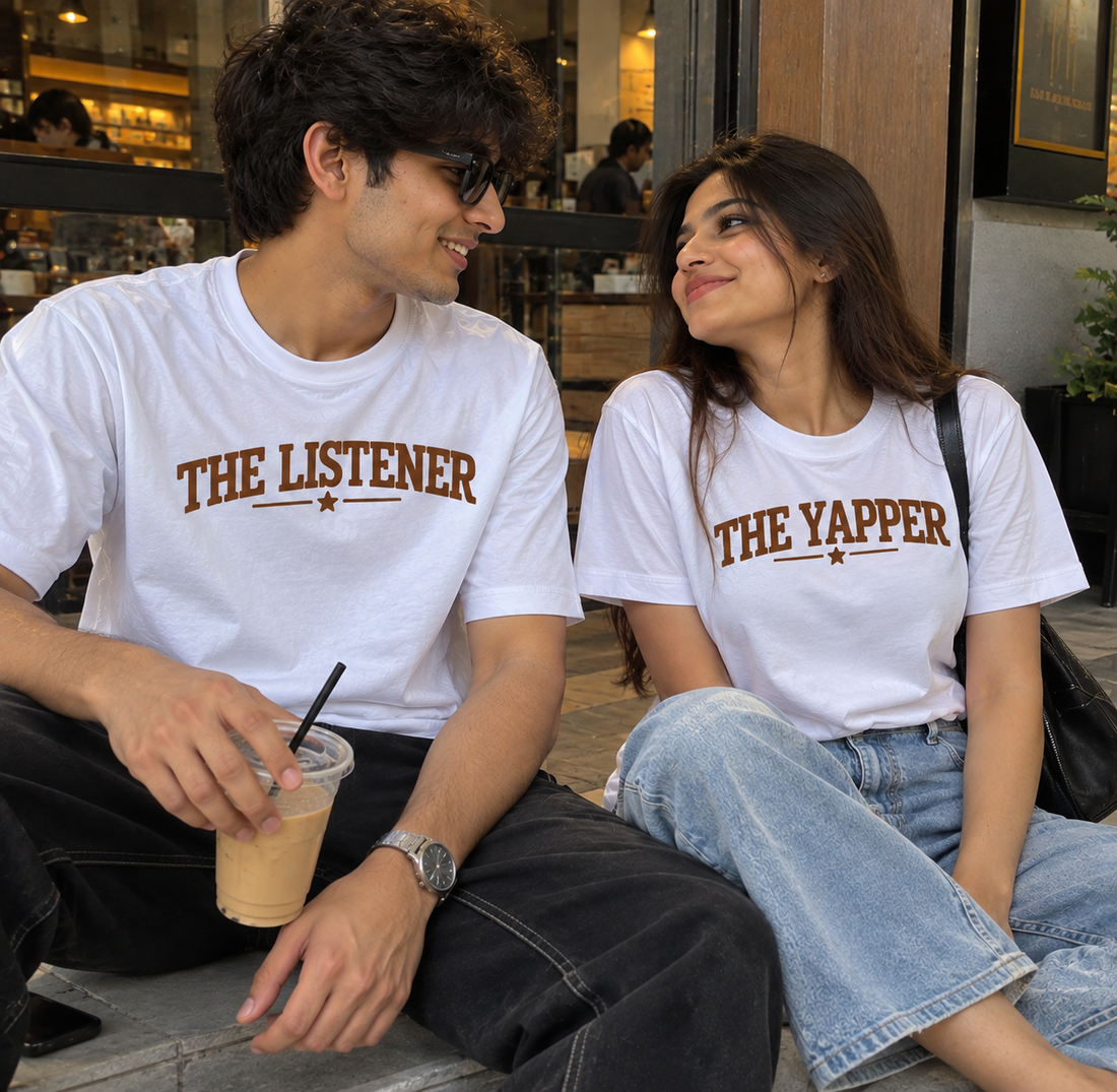 THE YAPPER & THE LISTENER COUPLE MATCHING T-SHIRTS