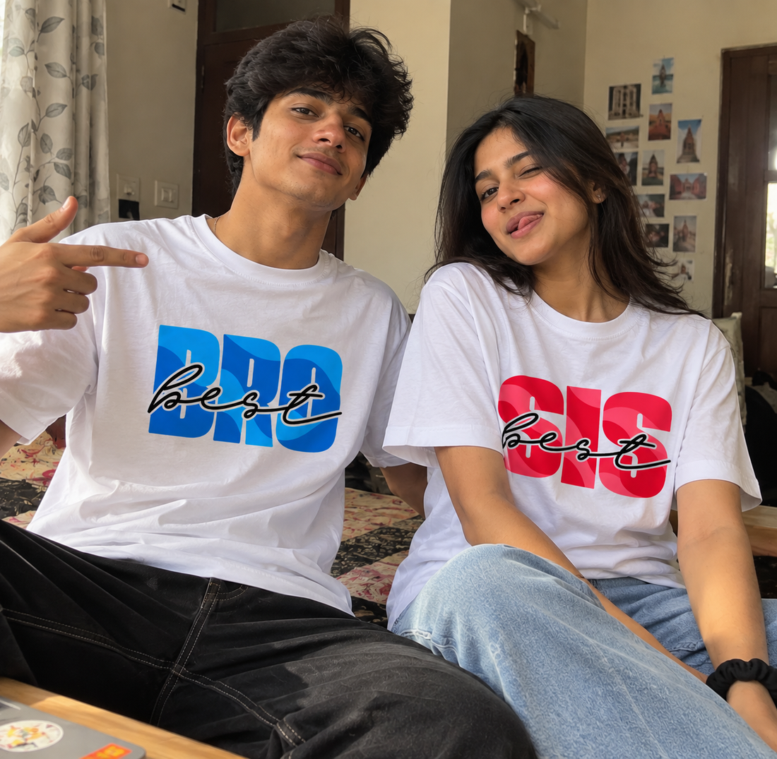 BRO & SIS BEST SIBLING MATCHING T-SHIRT COMBO – WHITE