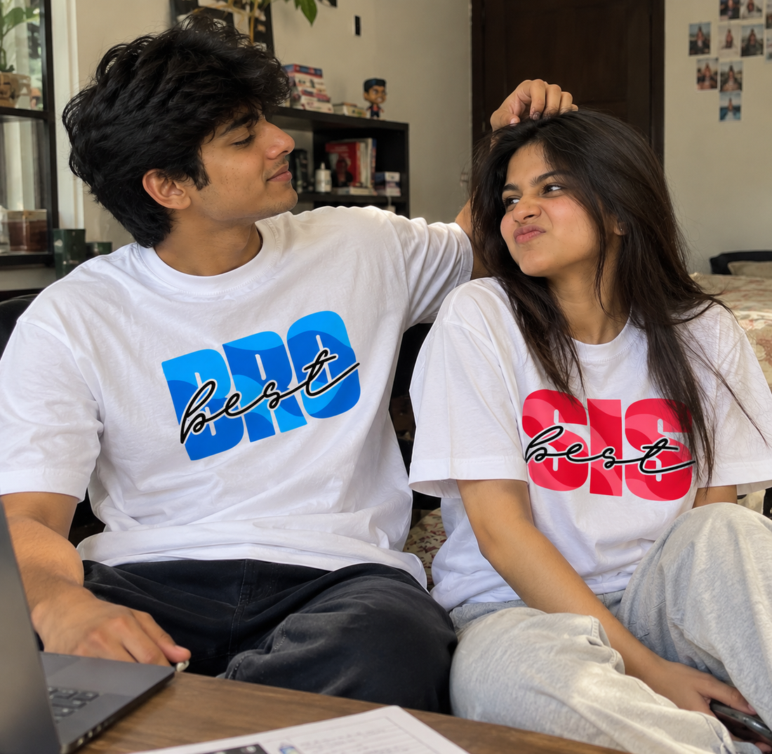BRO & SIS BEST SIBLING MATCHING T-SHIRT COMBO – WHITE