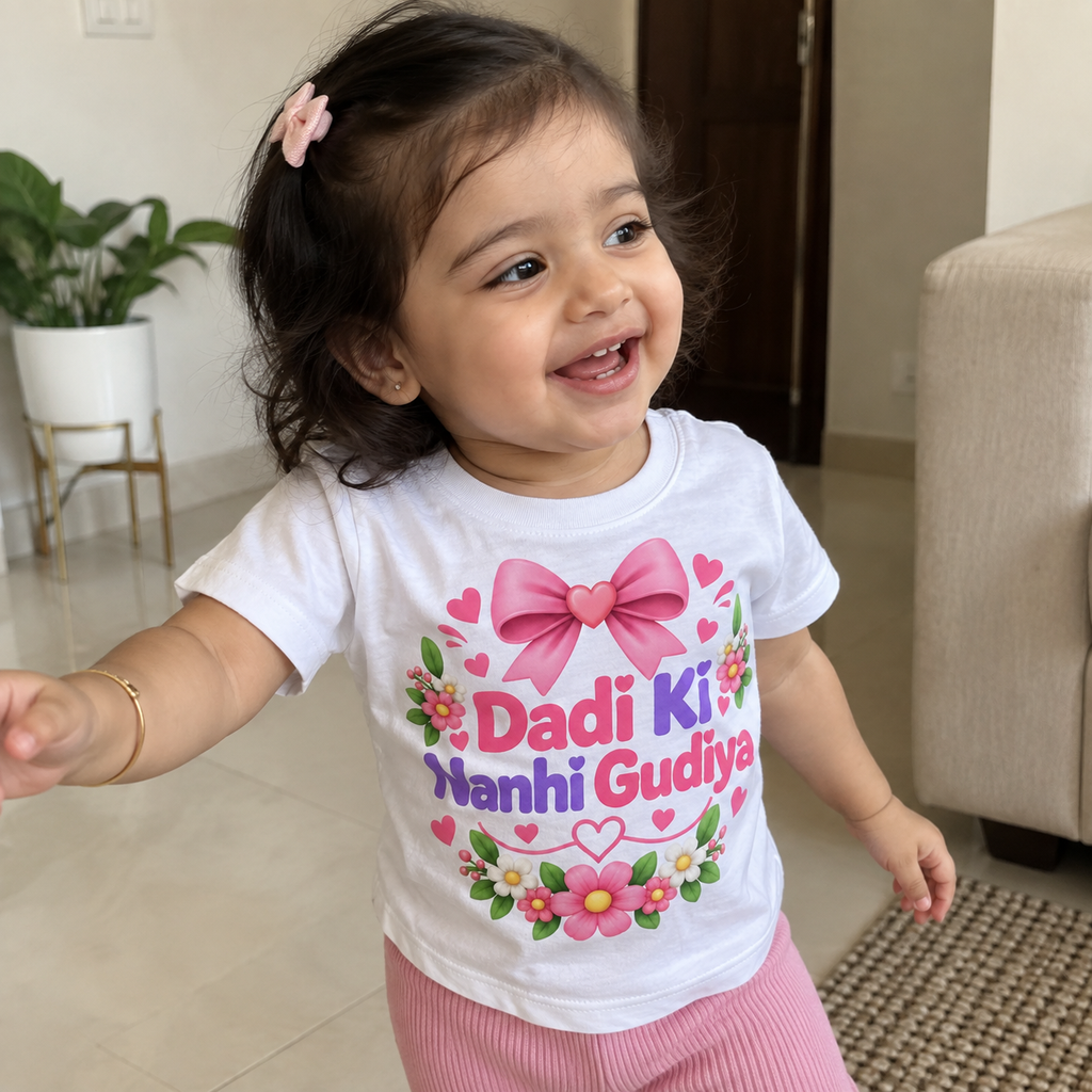 “Dadu Dadi Ki Nanhi Gudiya” Cute Printed T-Shirt
