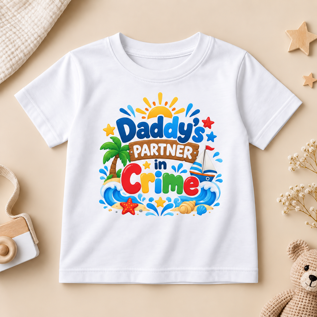 Daddy’s Partner in Crime Kids Printed T-Shirt