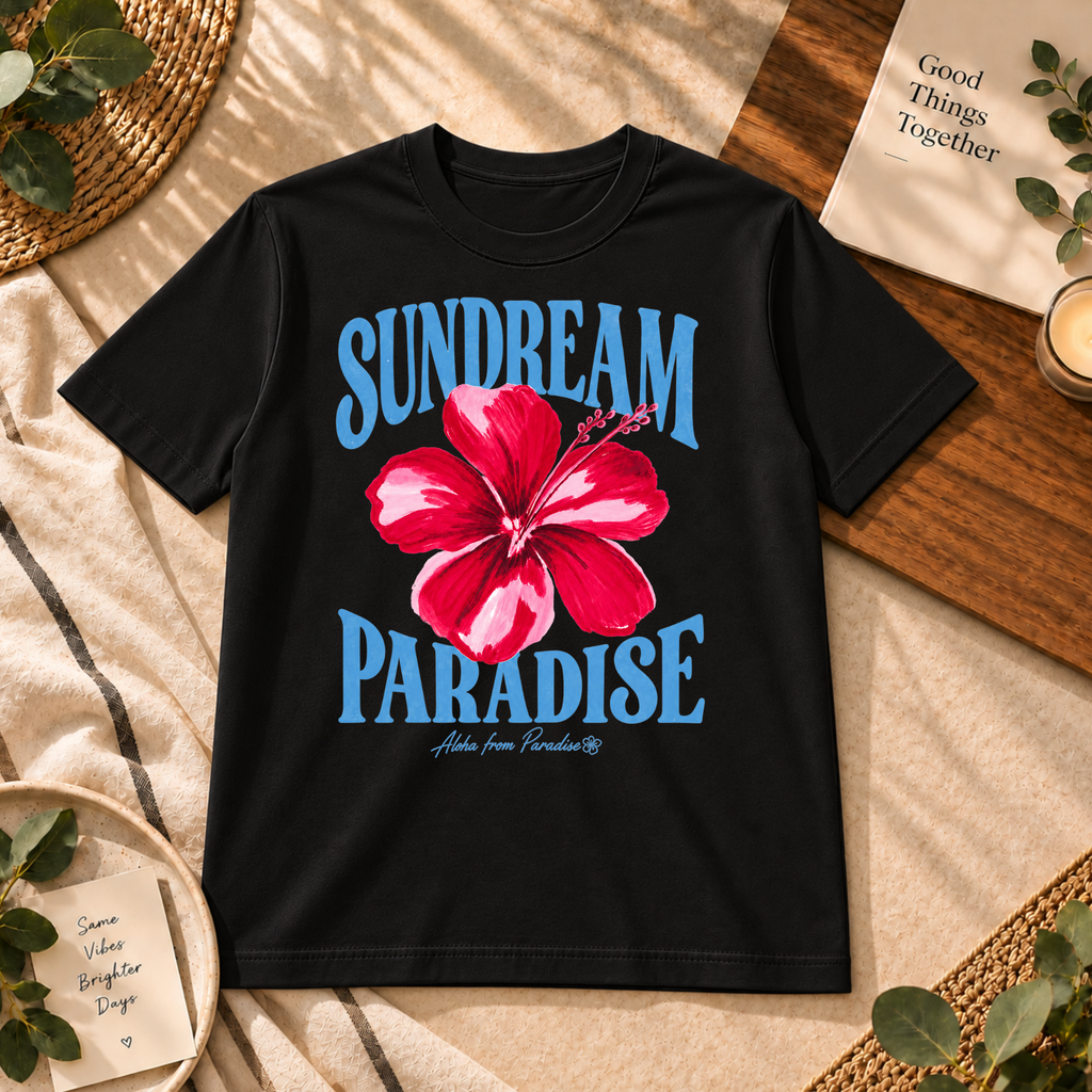 Sundream Paradise – Premium Tropical Hibiscus Graphic T-Shirt