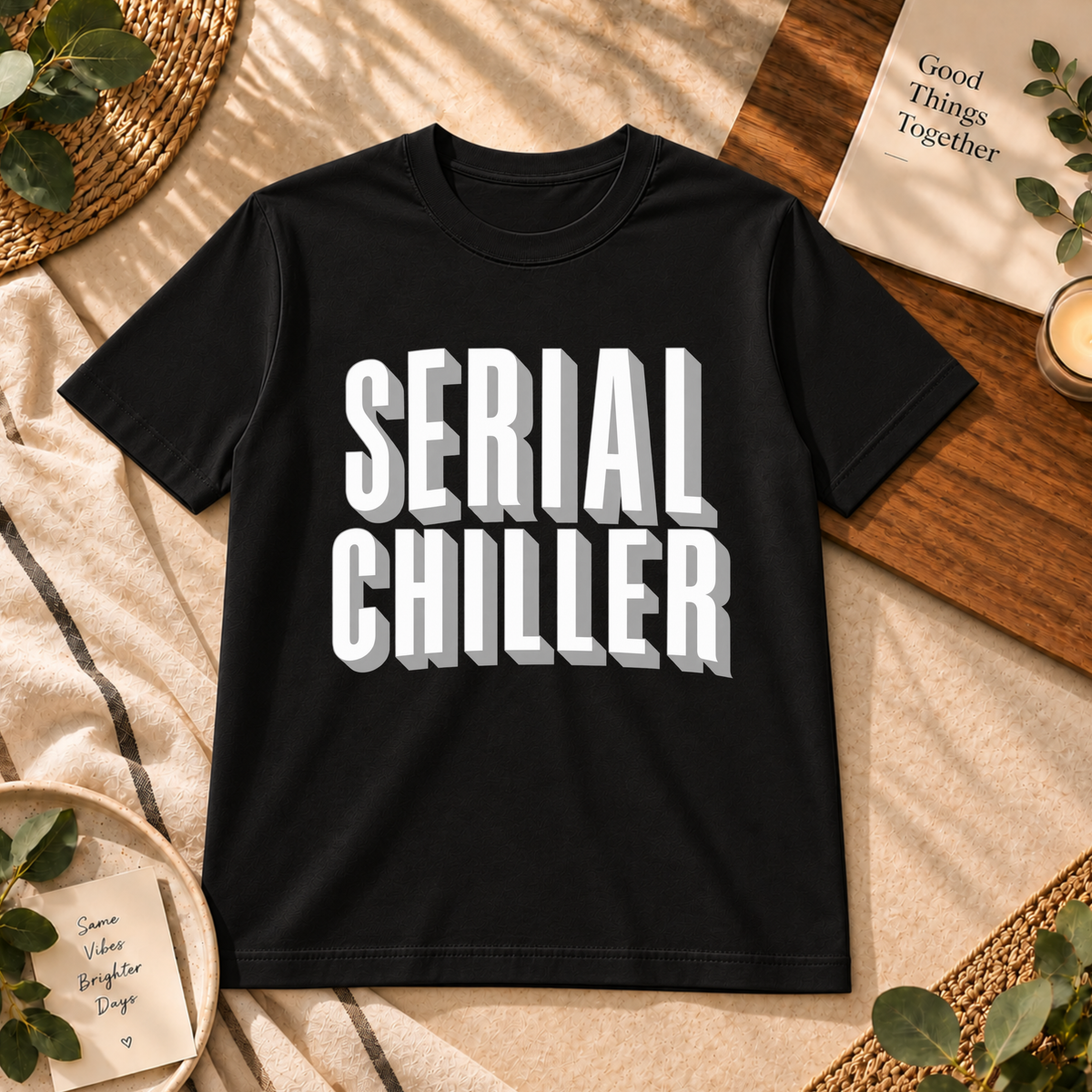 🖤 SERIAL CHILLER — UNISEX BLACK T-SHIRT