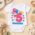 5 Months Baby Milestone Printed Romper & T-Shirt | 5 Month Birthday Celebration Outfit for Baby Boy & Girl