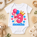 9 Months Baby Milestone Printed Romper & T-Shirt | 9 Month Birthday Celebration Outfit for Baby Boy & Girl