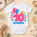 10 Months Baby Milestone Printed Romper & T-Shirt | 10 Month Birthday Celebration Outfit for Baby Boy & Girl